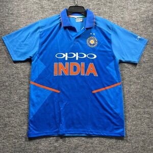 India Cricket Jersey Virat Kohli 18 Oppo Blue Polo Shirt Size 42 L